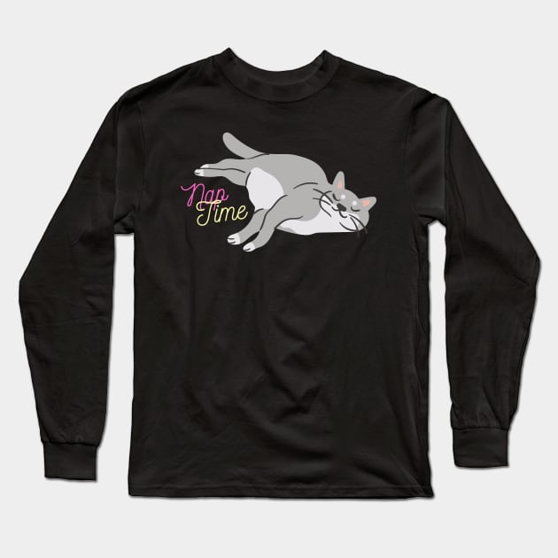 Nap Time Kitty Long Sleeve T-Shirt by Sleepy Time Tales